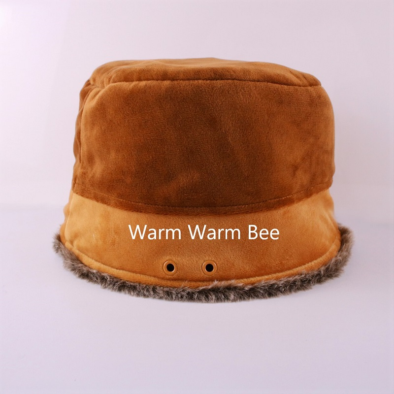 冬天可放暖暖包的成人溫暖護耳帽-咖啡