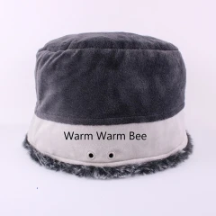 冬天可放暖暖包的成人溫暖護耳帽-黑