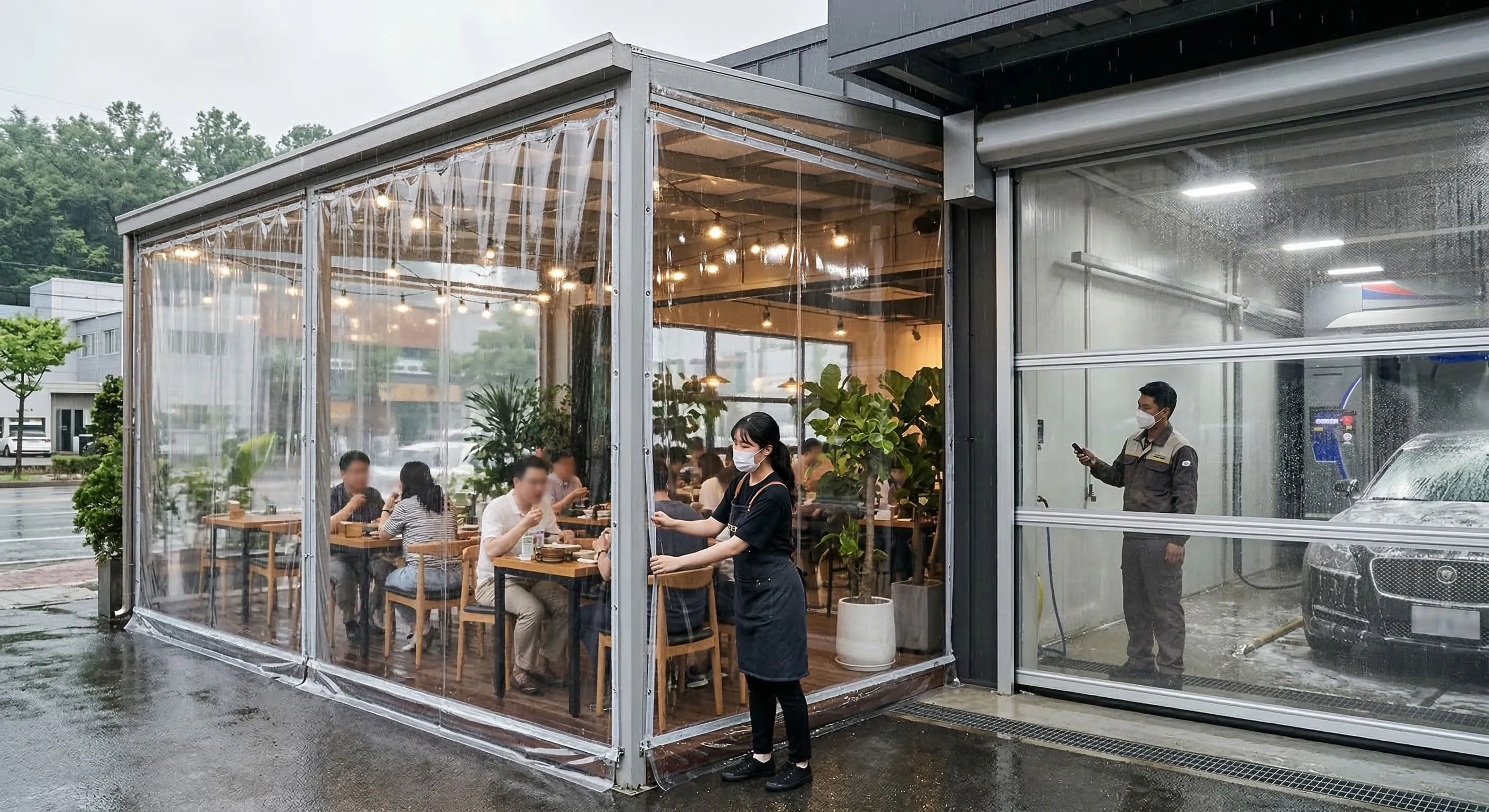 透明防風帆布簾