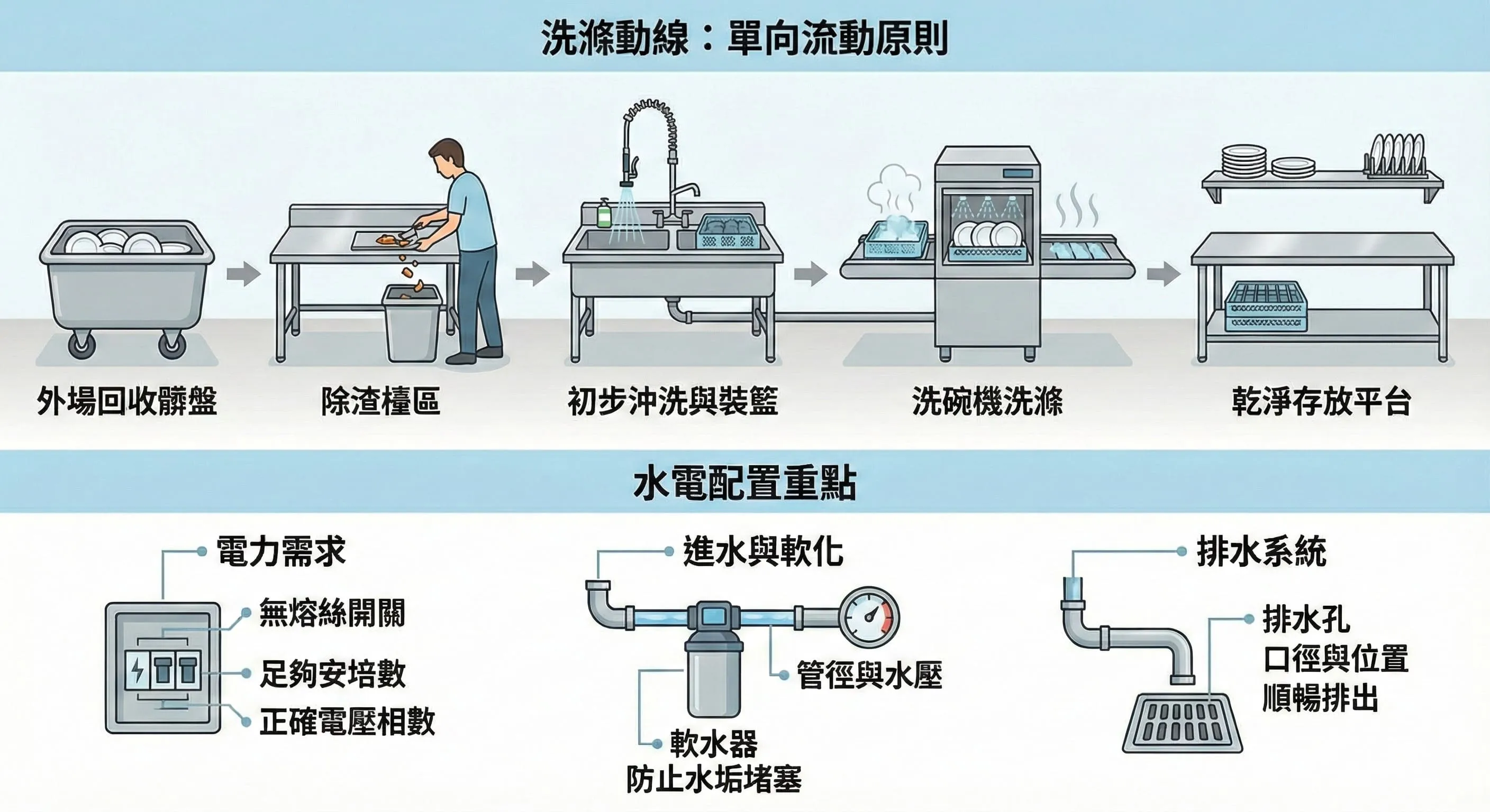 餐廳用洗碗機的安裝與水電配置指南