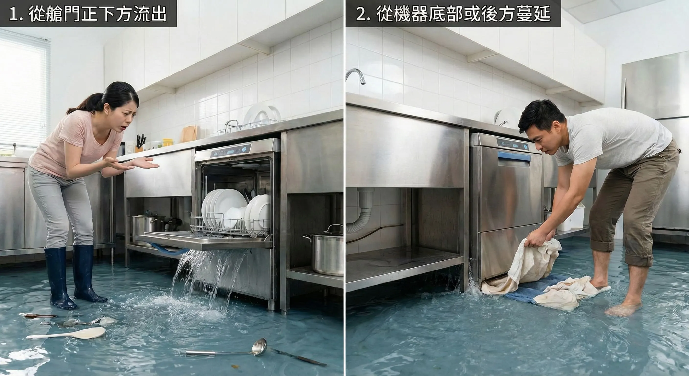 洗碗機漏水,廚房變成水鄉澤國怎麼辦?