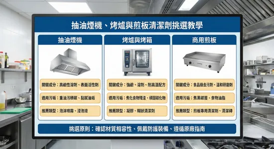 【商用重油污救星】抽油煙機、烤爐與煎板清潔劑挑選教學，廚房除焦不傷機的終極指南