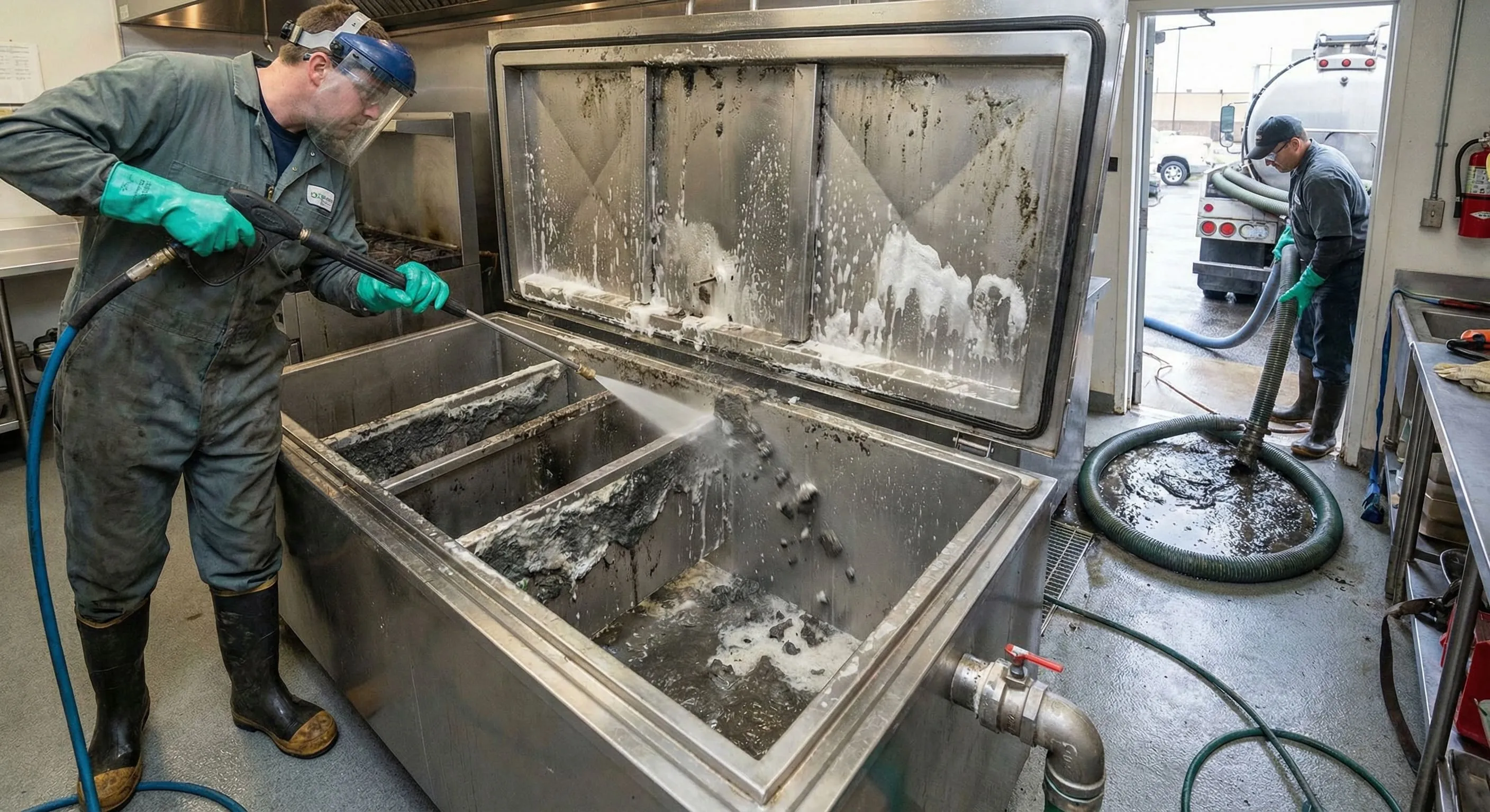 瓦解陳年惡臭與硬化皂垢:深度截油槽清洗的核心技術