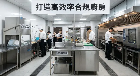 開店廚房設備清單：從商用洗碗機租賃到油脂截留器，打造高效率合規廚房