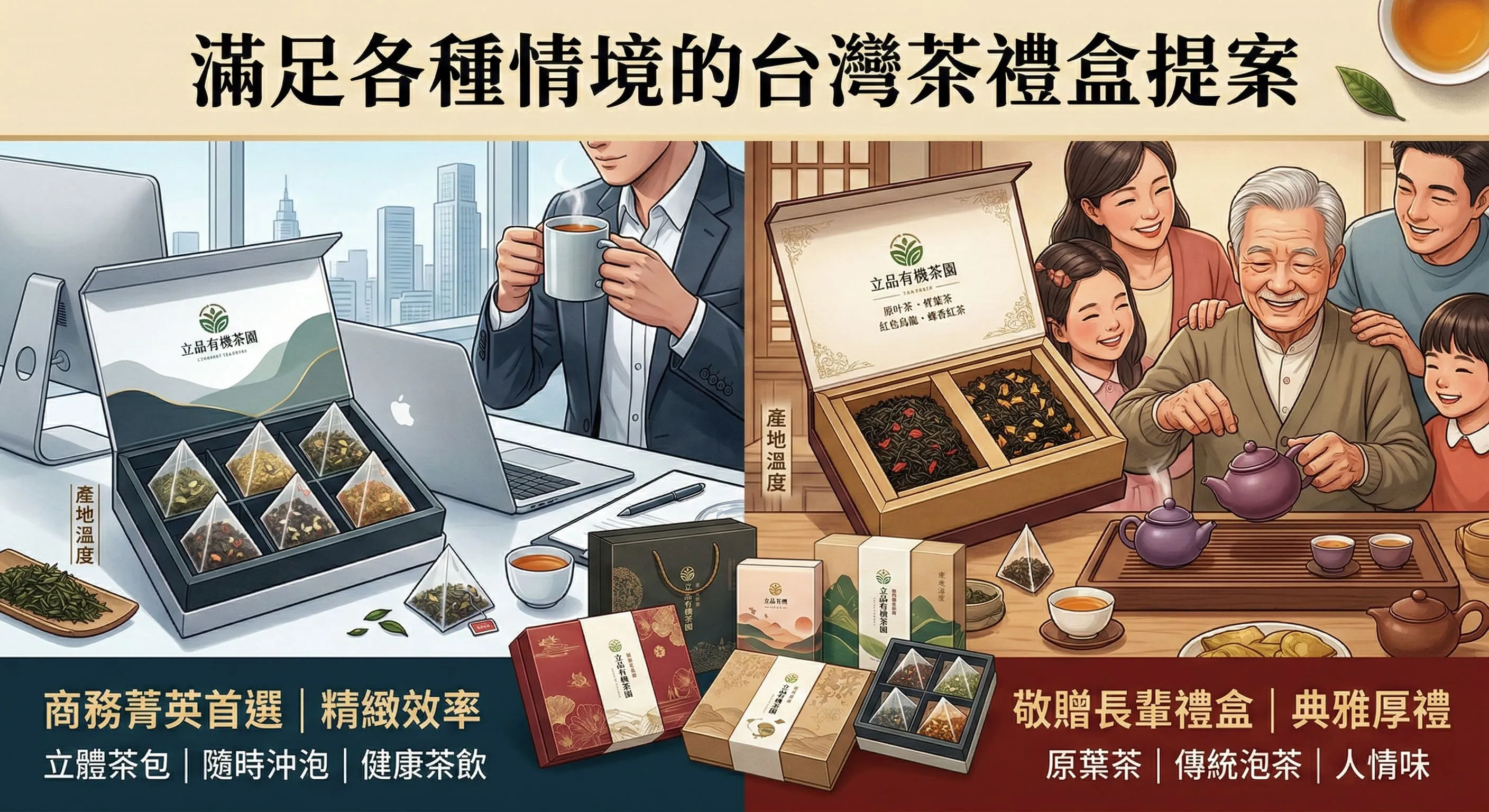 滿足各種情境的台灣茶禮盒提案