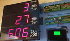 PM2.5大型看板RS485顯示/空氣品質偵測器/二氧化碳傳