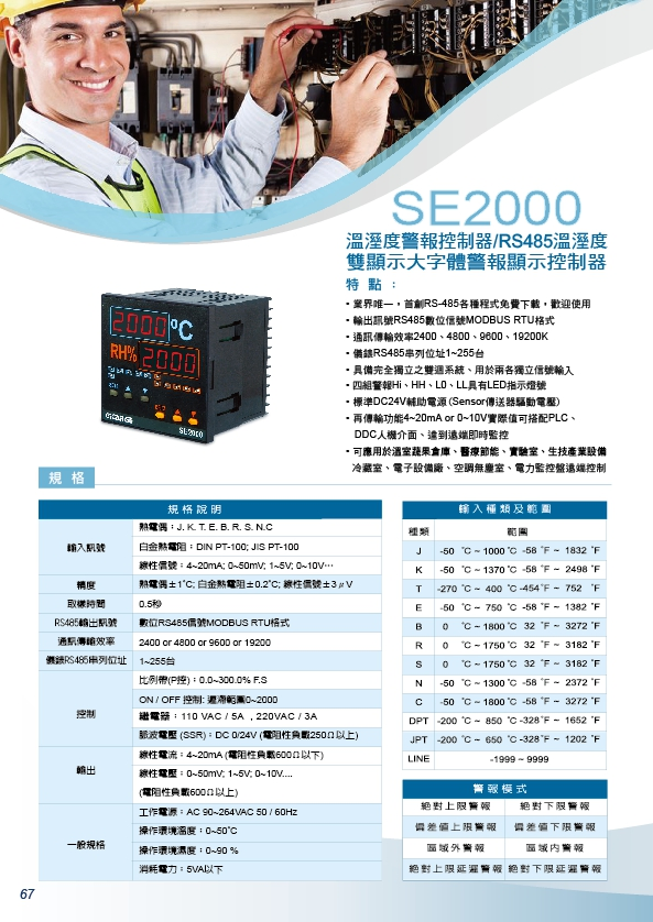 溫溼度-SE2000雙顯示溫溼度控制器,溼度控制器