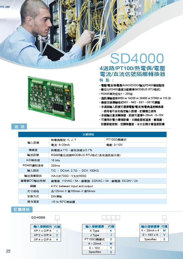 SD4000-4迴路熱電偶馬達控制器,溫濕度控制器