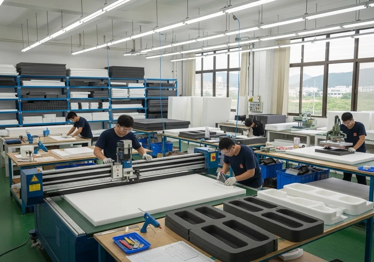 桃園緩衝材料加工現場