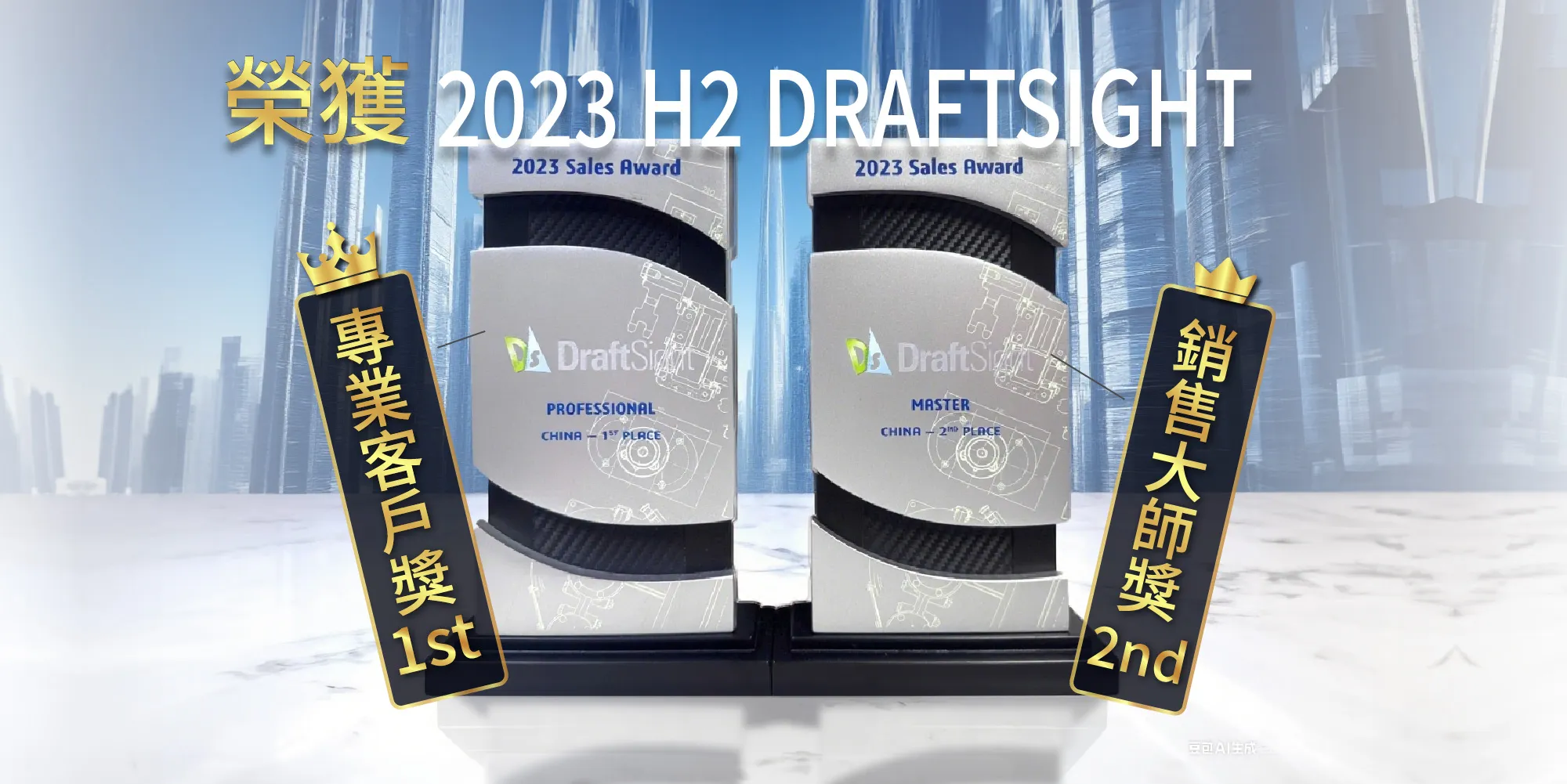 獲得 2023 H2 DraftSight 專業客戶獎第一名