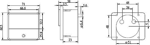 指針式電流表/電壓表的尺寸圖