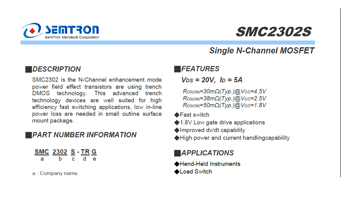 SMC2302S MOS SEMTRON