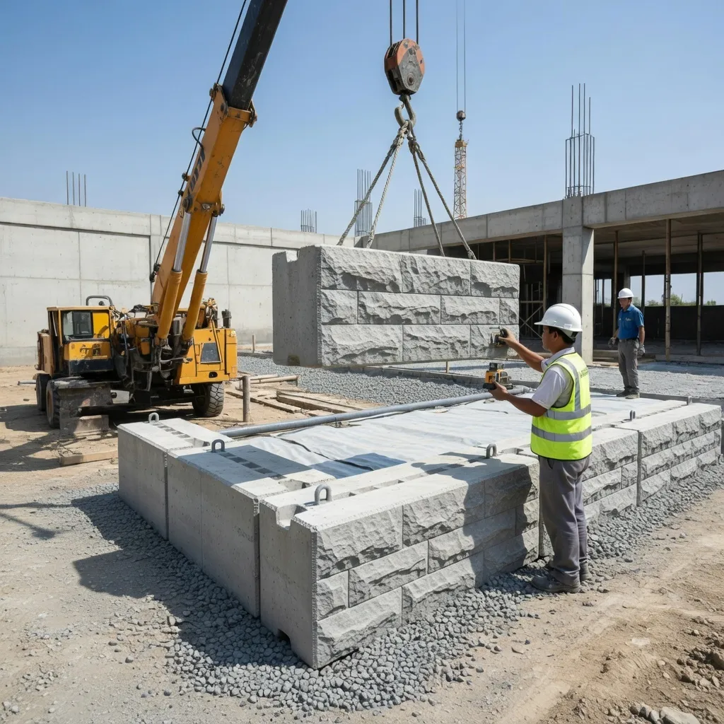 預鑄擋土牆快速安裝