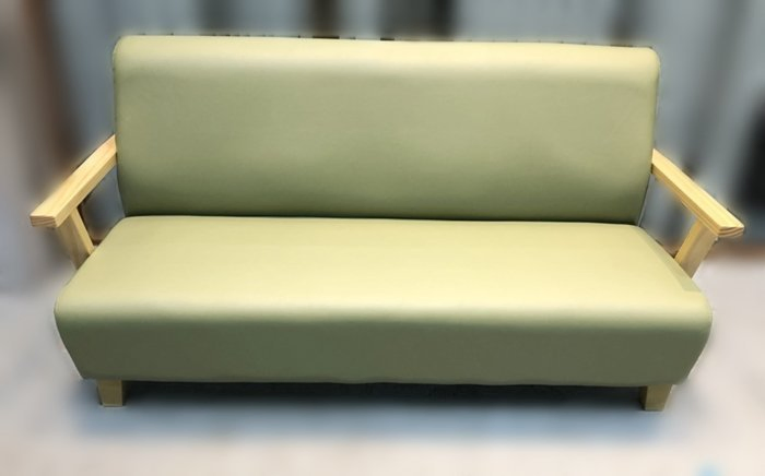 樂居二手家具 ZX1107FJ全新綠色三人坐皮沙發