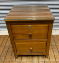樂居二手家具B03031DJJC 實木二抽床邊櫃