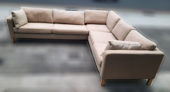 樂居二手家具 A0926AJJA 米色大L型沙發