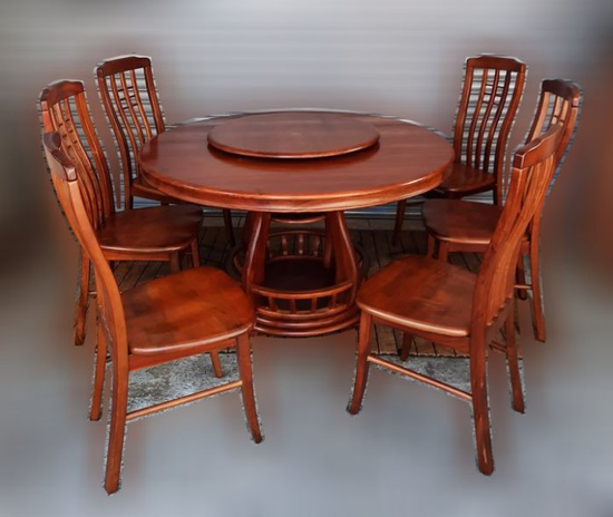 便宜2手傢俱拍賣 A1009GJJ 6人圓桌椅組