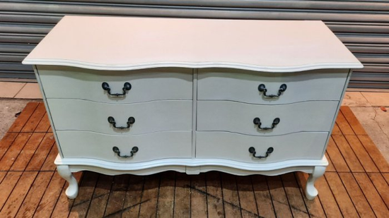 樂居二手家具B1019BJJC 歐式白色六斗櫃