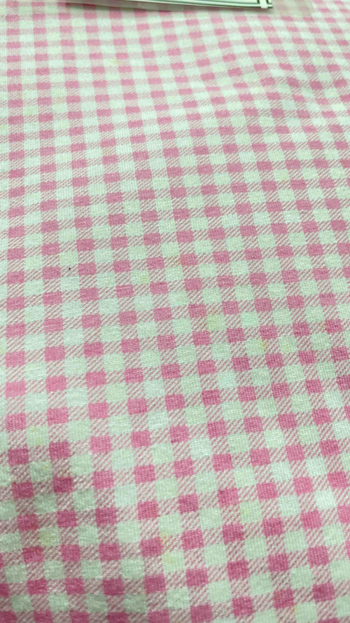 粉色格子COP印花布