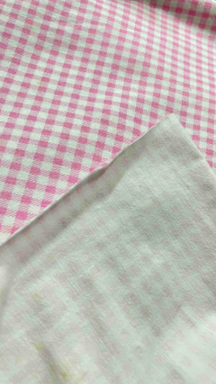 粉色格子COP印花布
