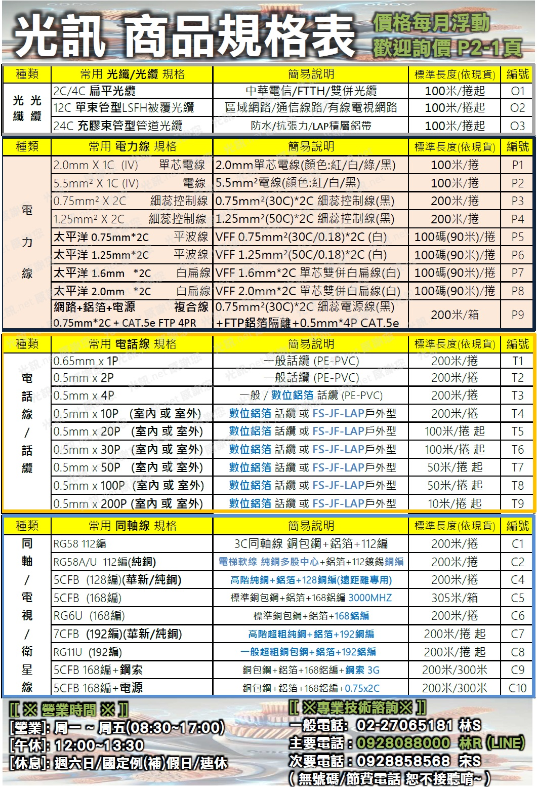 常用商品目錄