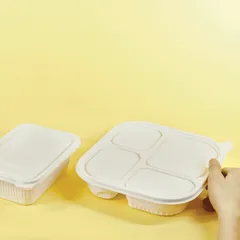 植纖餐盒主要利用甘蔗渣、竹子、麥稈等天然植物纖維作為原料