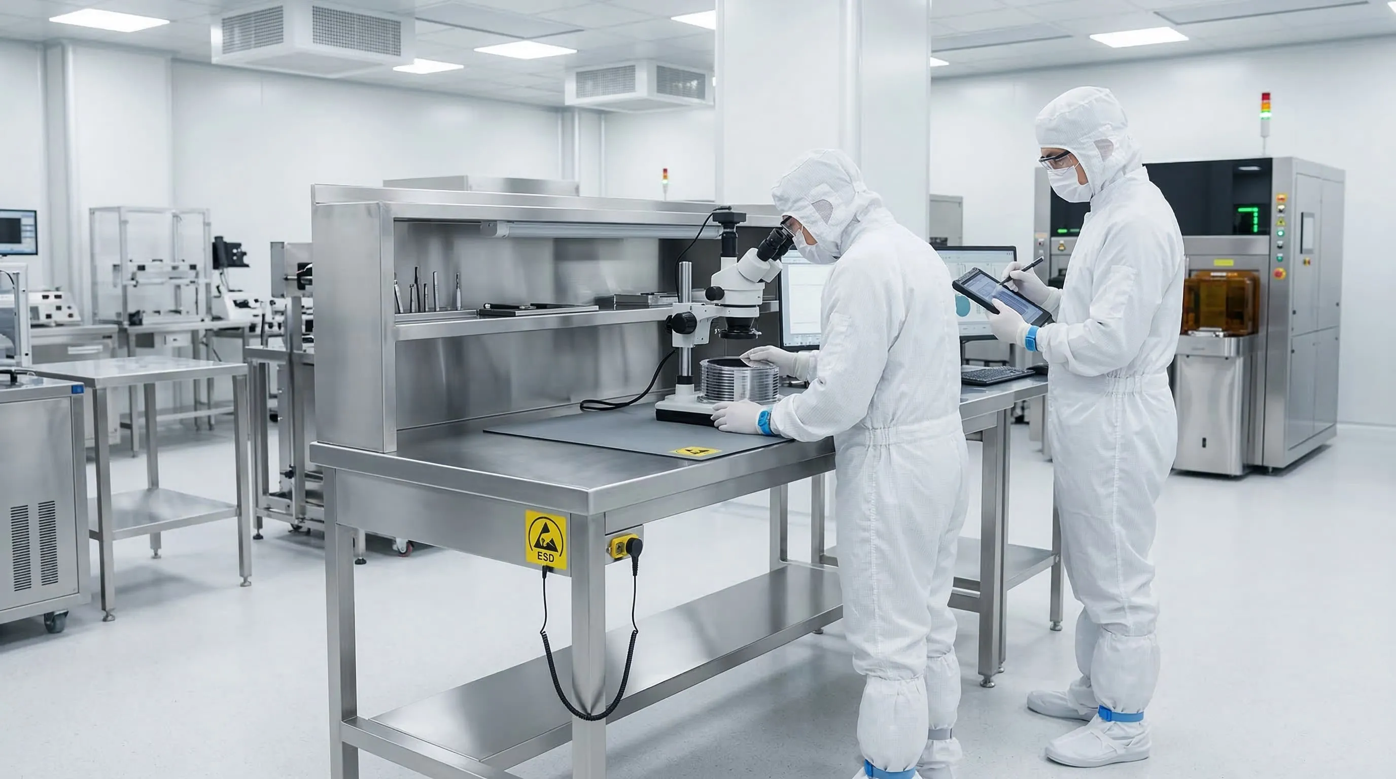 1-1打造零微塵作業環境：半導體廠無塵室不鏽鋼桌與防靜電規劃