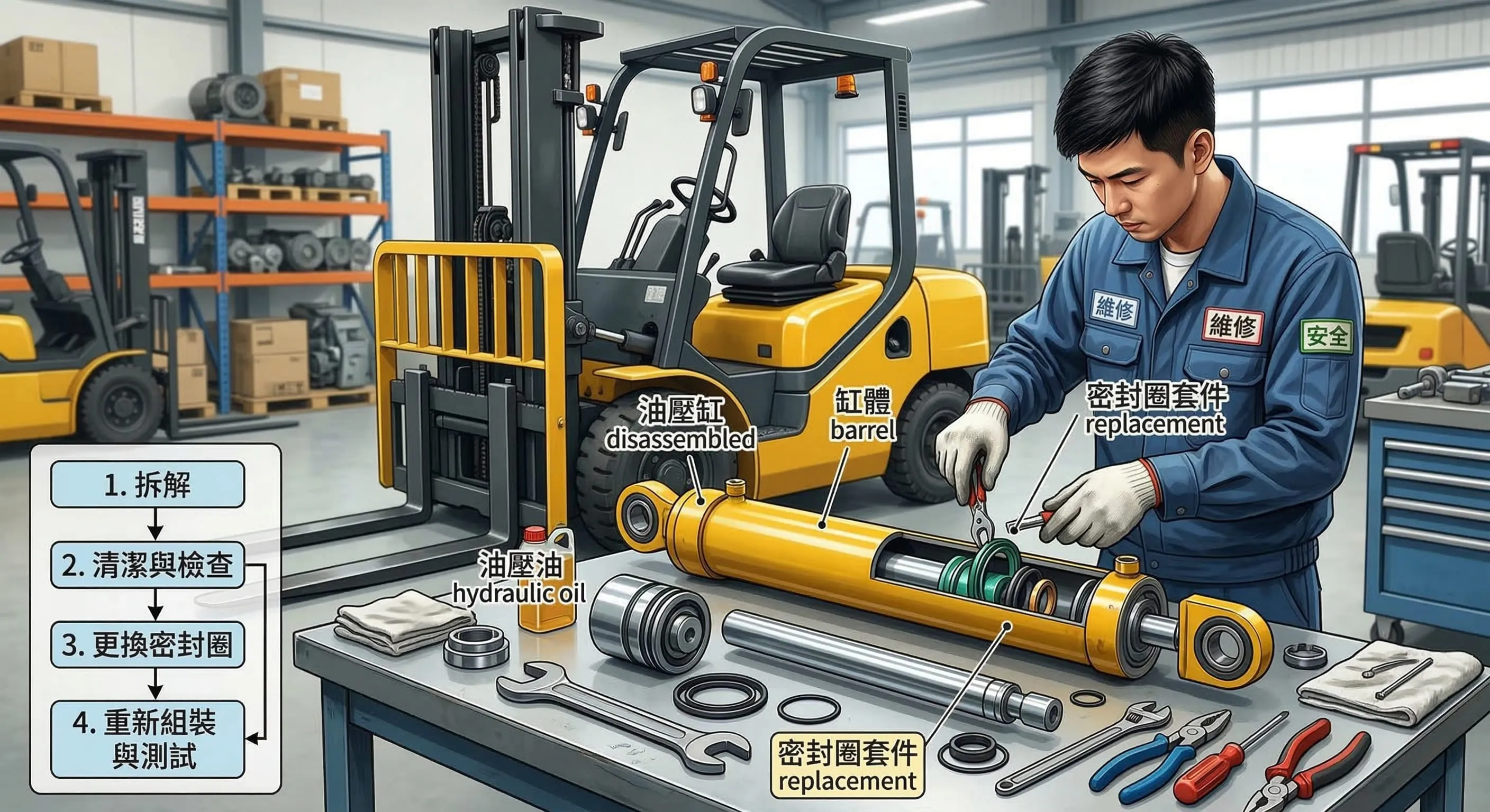 堆高機油壓缸維修