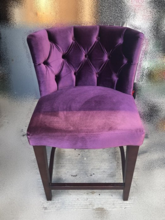 台F325IJJ紫色絨布吧檯椅-餐中連冠中古傢俱館