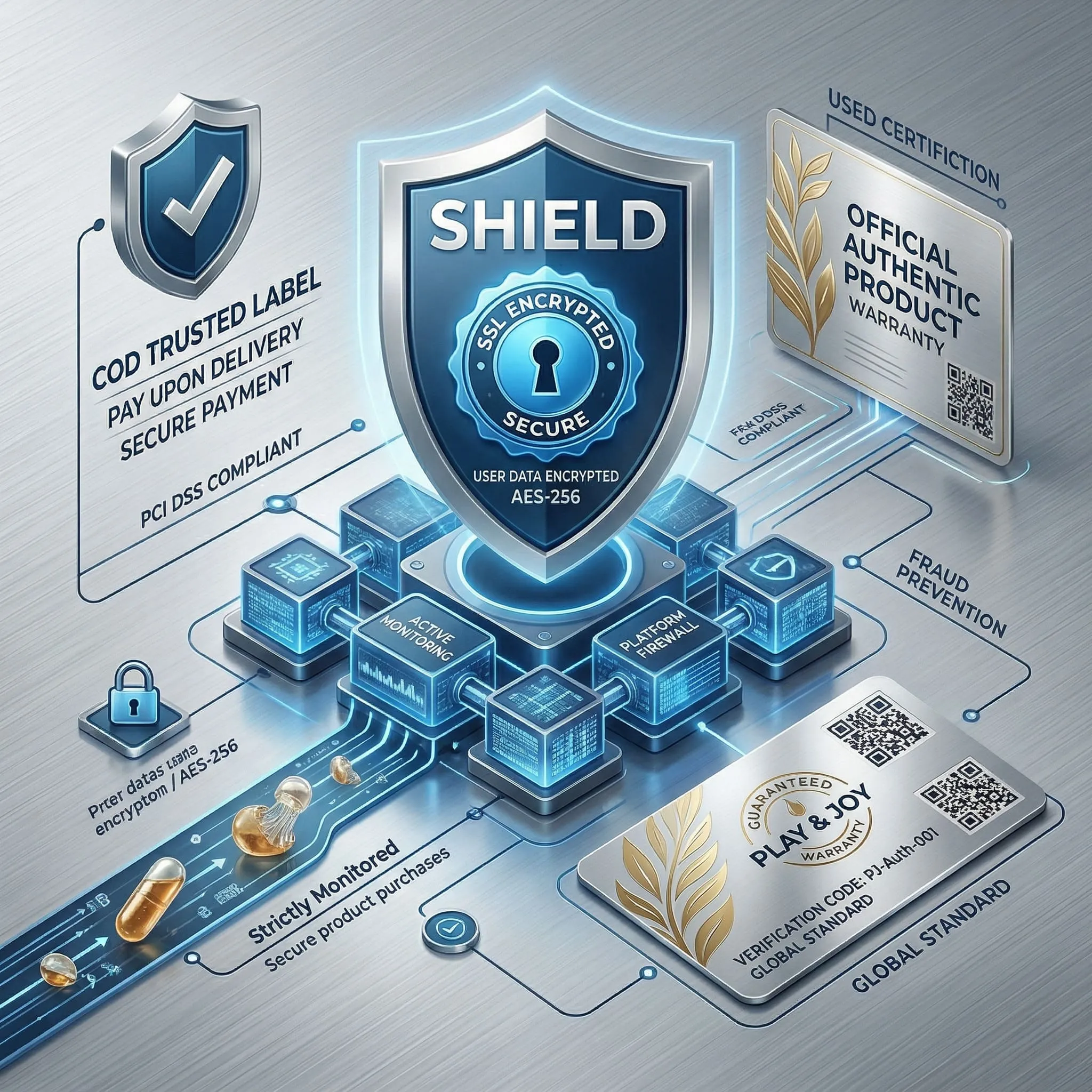 安全性認證與金流防護圖