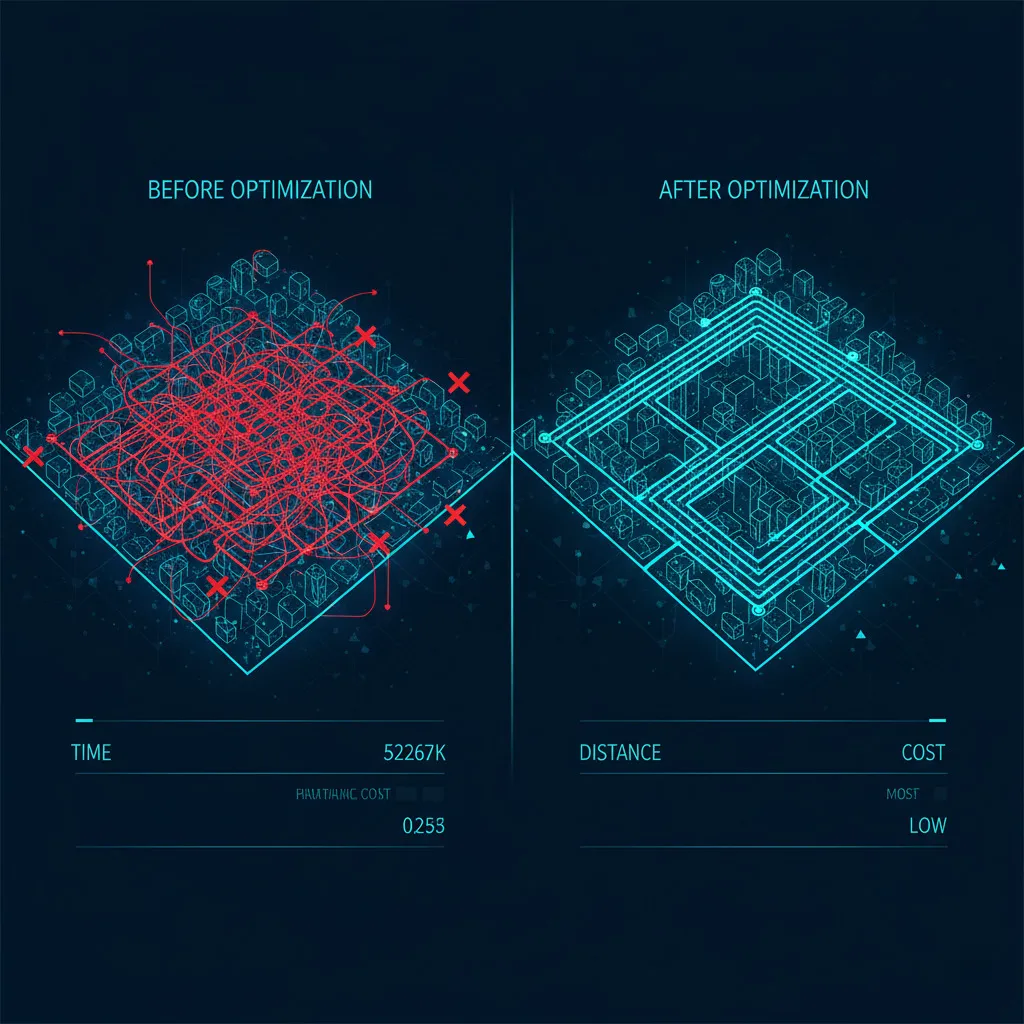 智能物流路徑優化示意圖