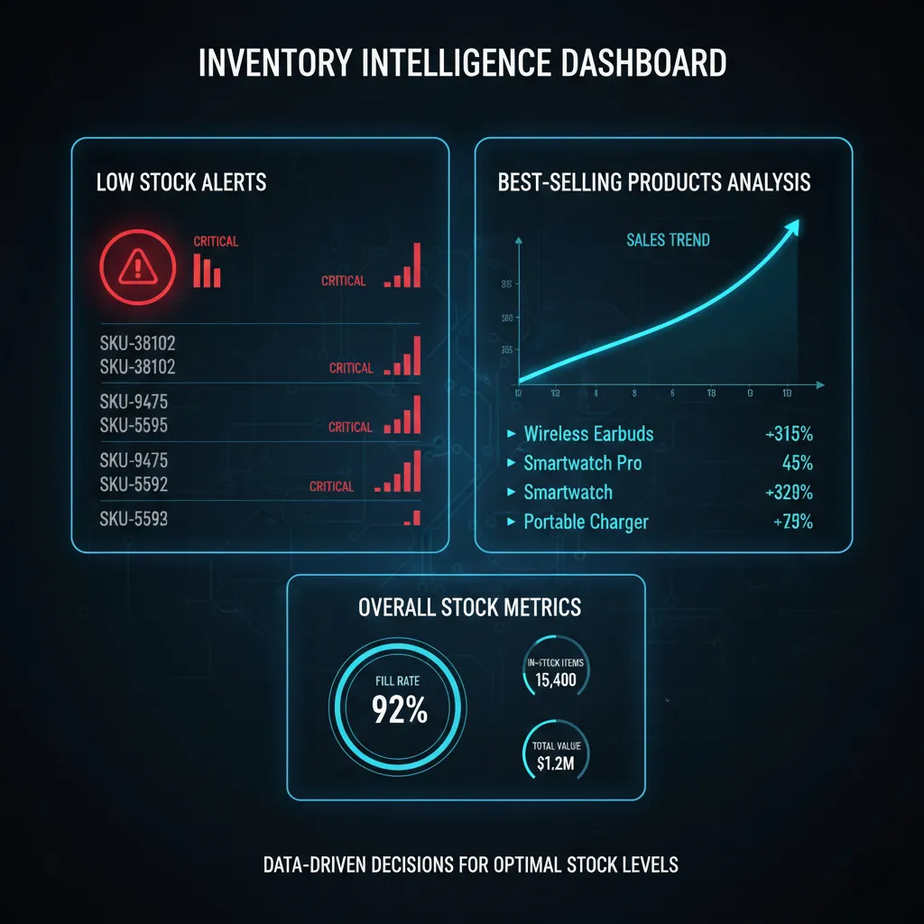 庫存預警與分析儀表板示意圖
