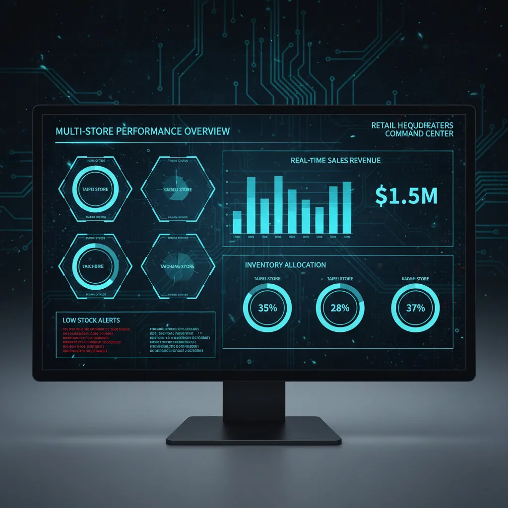 總部數據監控儀表板示意圖