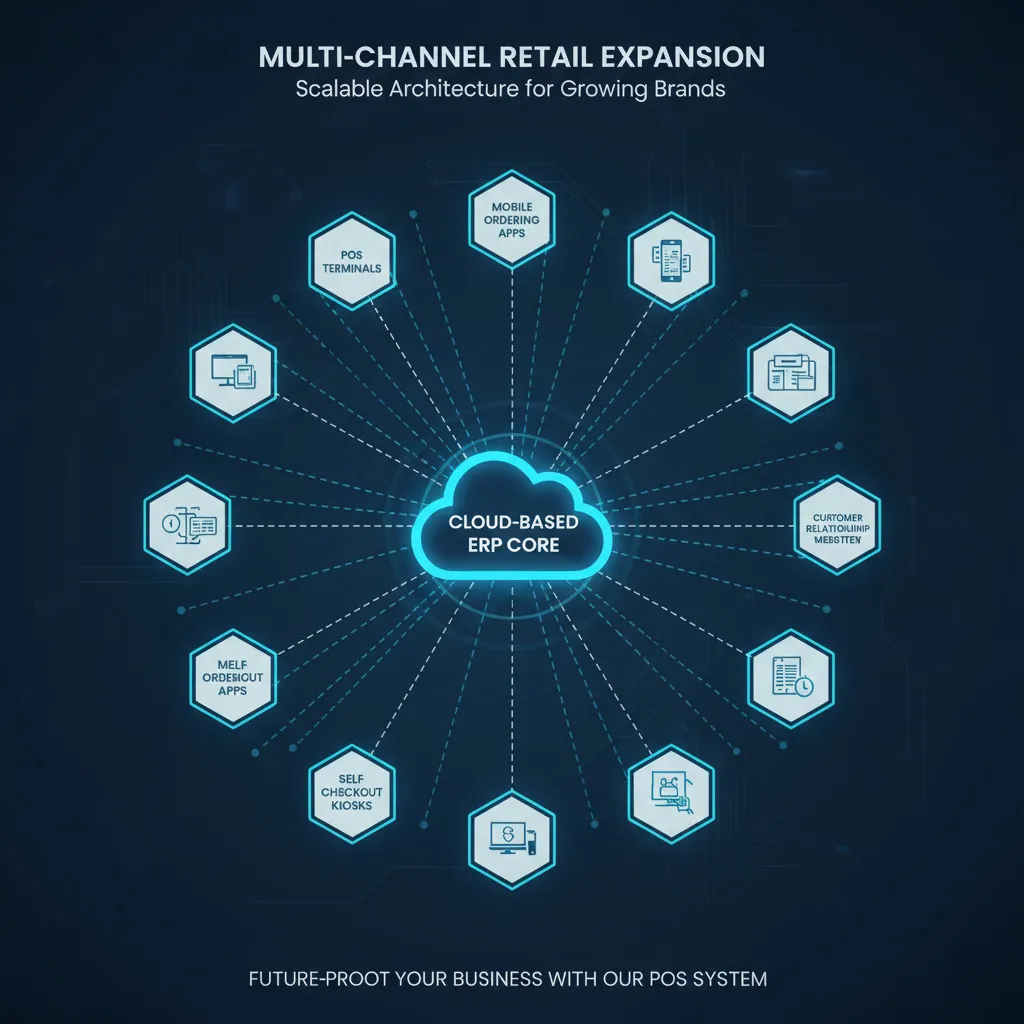 多終端連鎖擴展架構示意圖