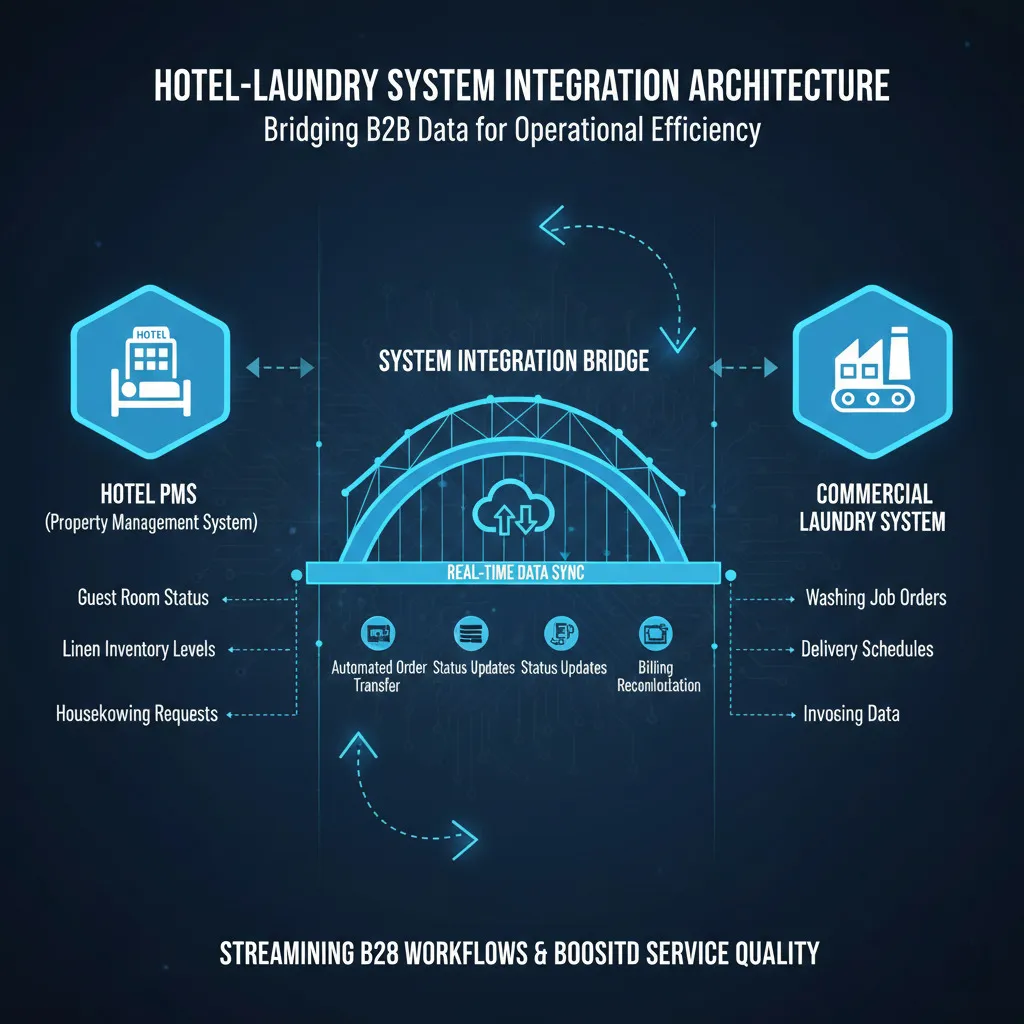 飯店與洗衣廠系統對接架構示意圖