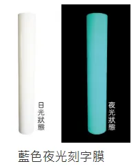 藍色夜光刻字膜