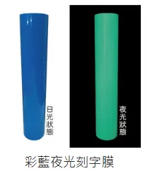 彩藍夜光刻字膜