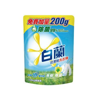 白蘭茶樹除菌洗衣精補充包（1.8kg*6入-箱）