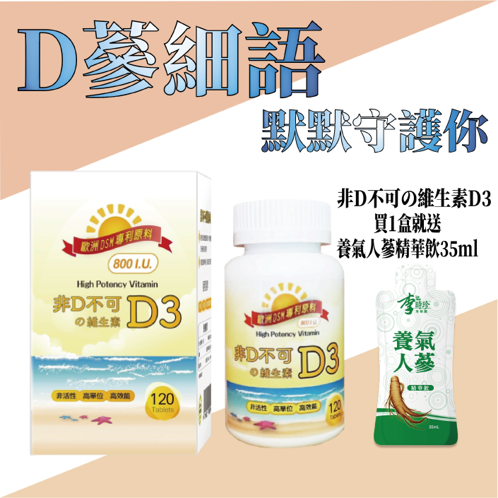 【康健天地】非D不可の維生素D3(800IU,120顆/瓶)