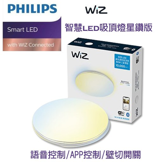 PHILIPS飛利浦WiZ智慧星鑽版80W吸頂燈