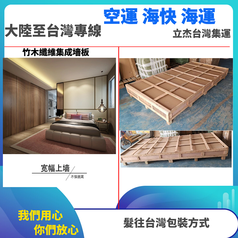 竹木纖維集成墻板如何包裝，集運轉運回台灣？