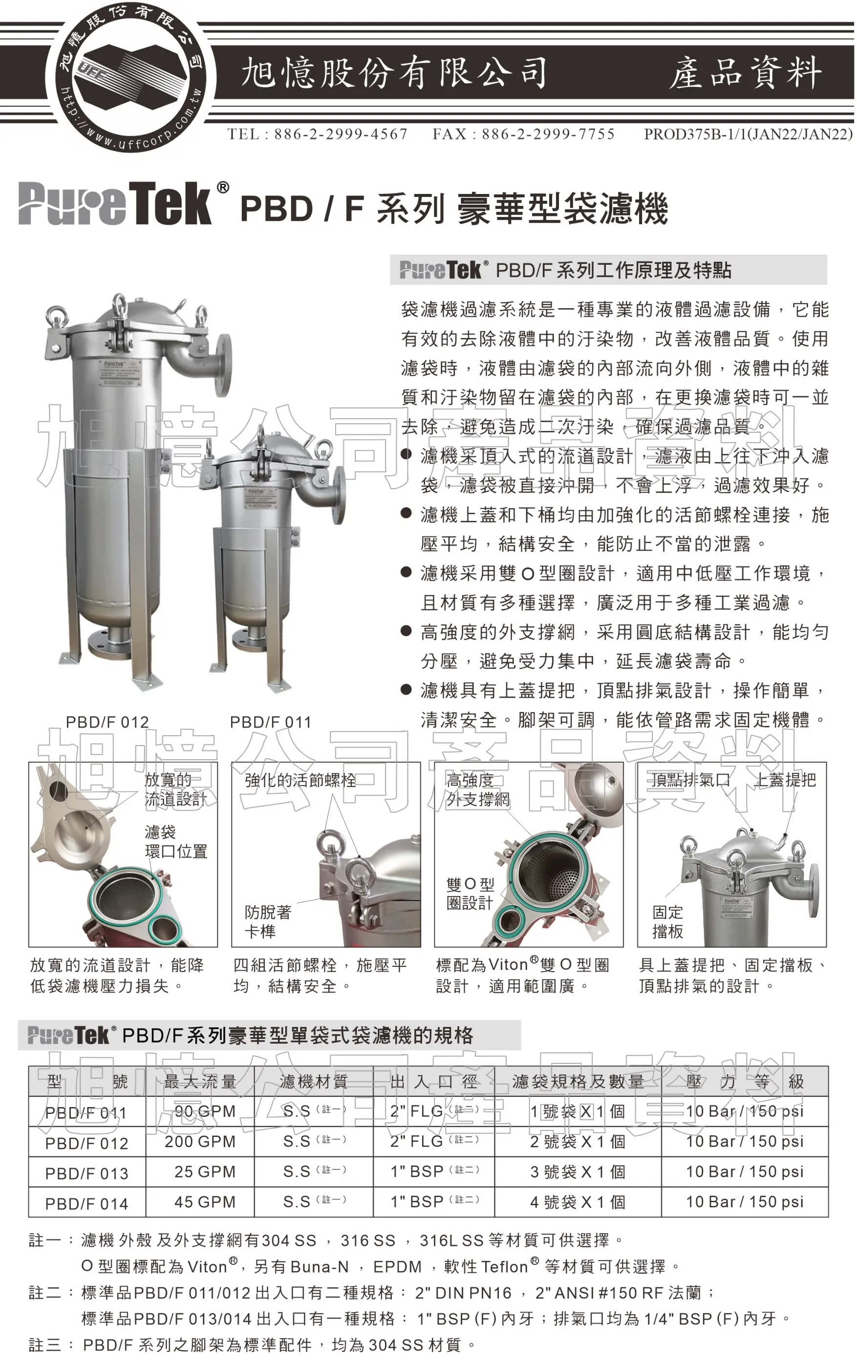 PBD- PBS 豪華型＆標準型袋濾機