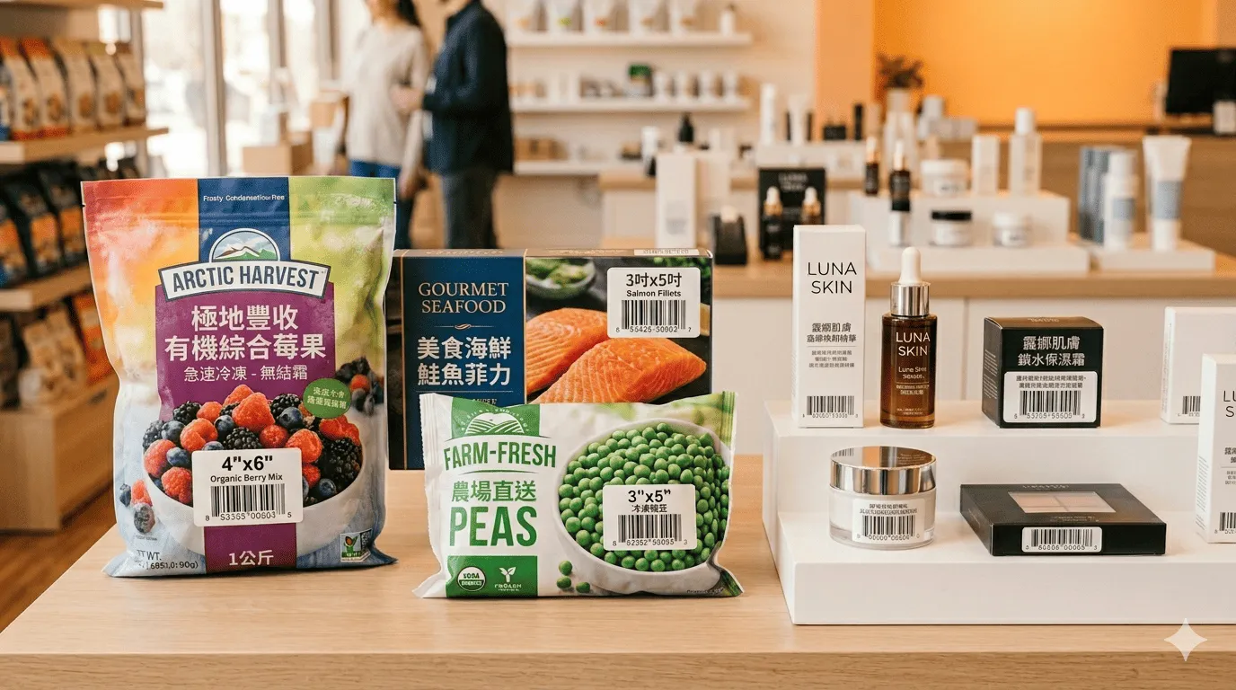 各種防油抗撕裂的化妝品與冷凍食品包裝示範