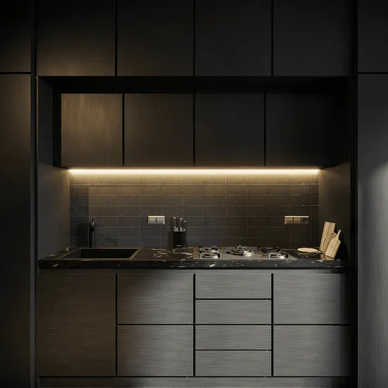 開放式廚房燈光配置：用LED燈條打造烹飪與用餐區隔