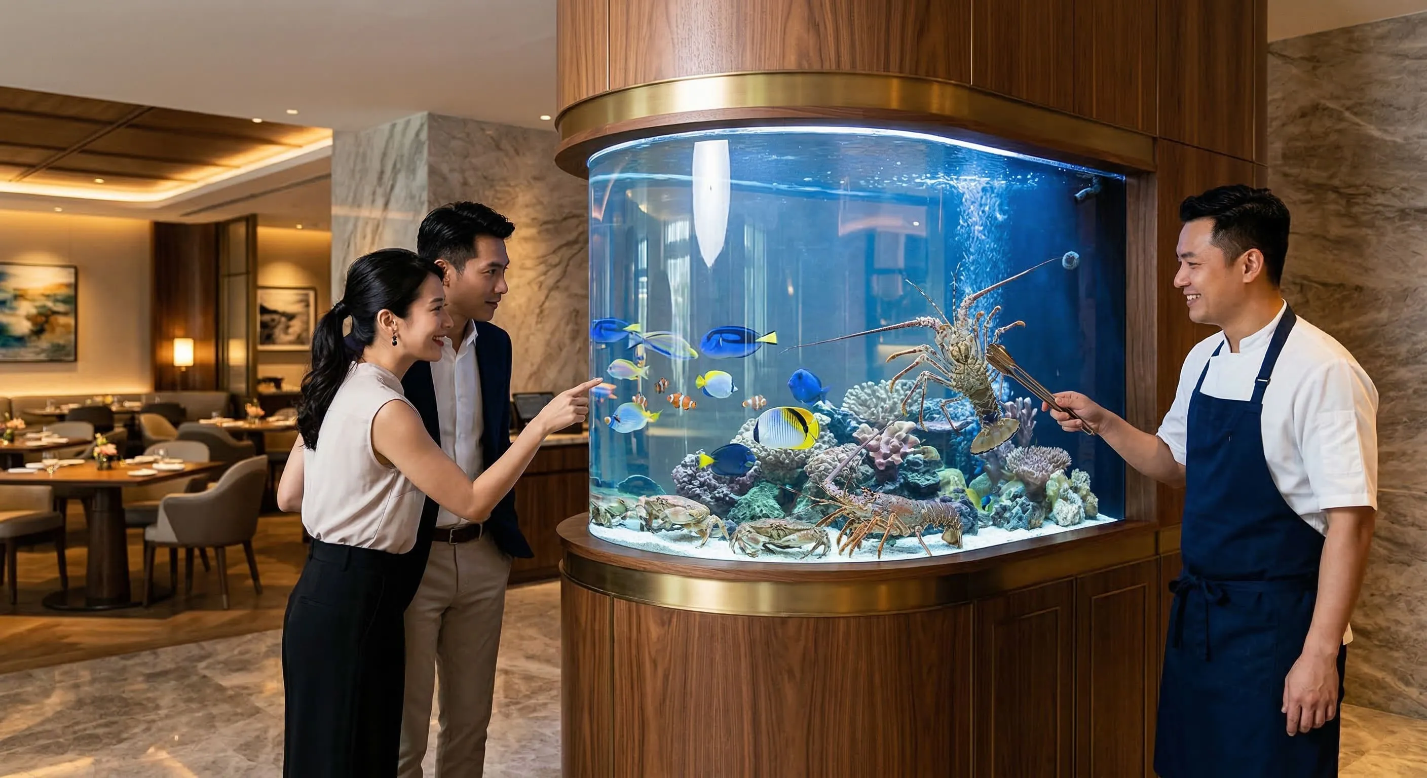 1-2海鮮展售缸客製化與室內設計的無縫接軌