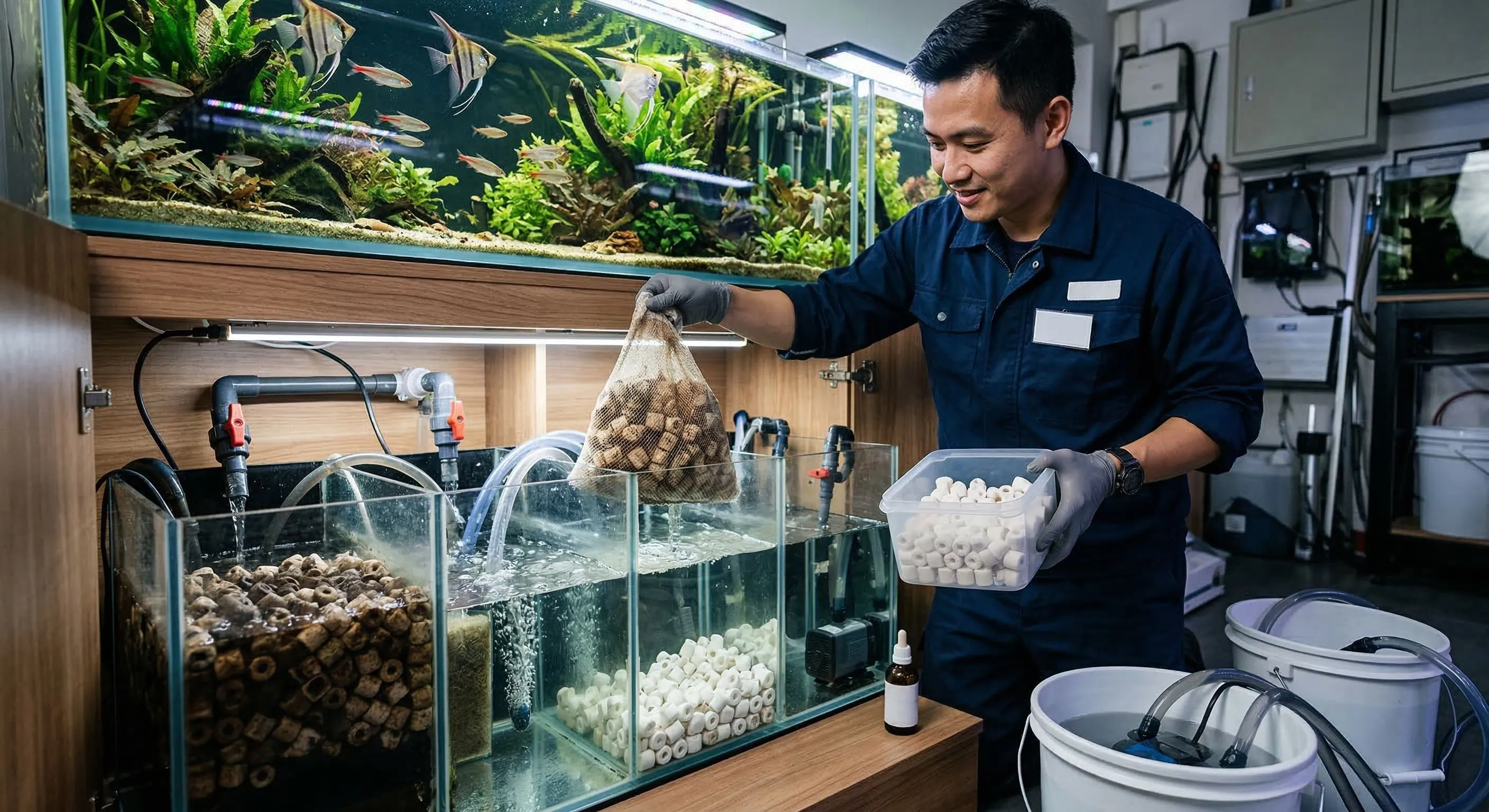 2-2瓦解水中的隱形毒藥：培菌濾材的老化與更新機制