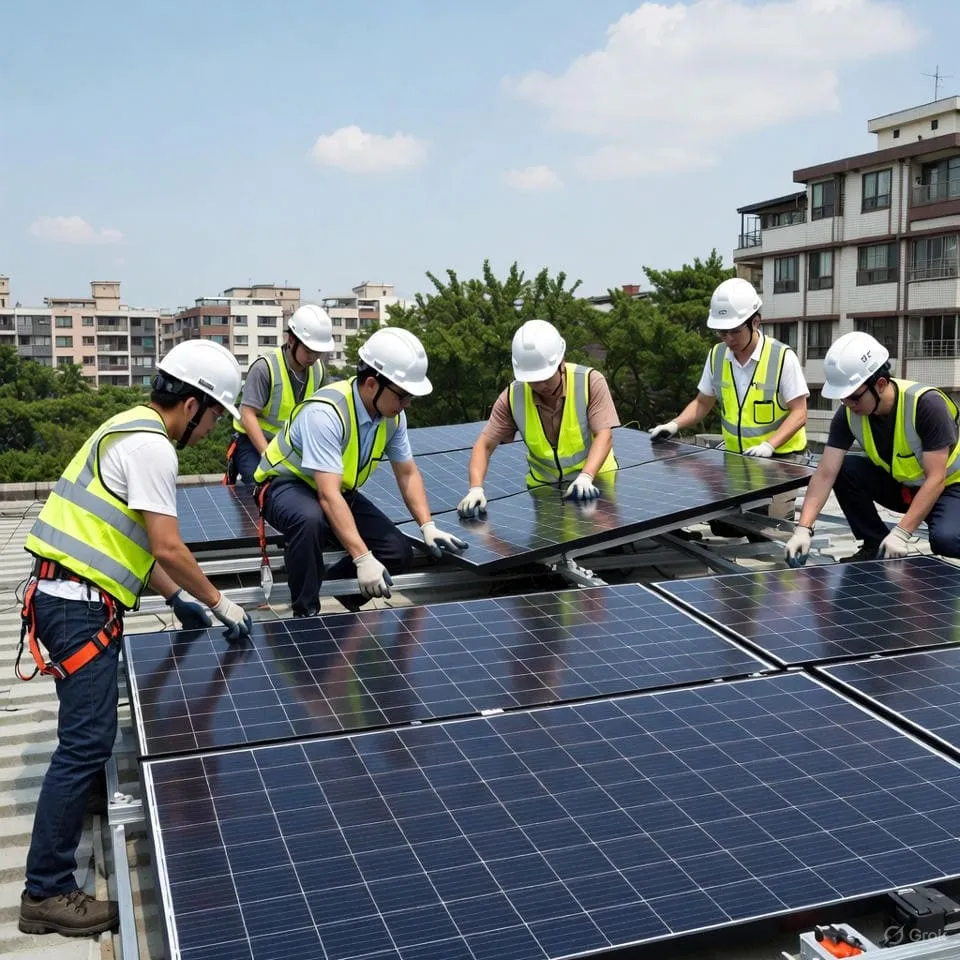施工安裝光電板