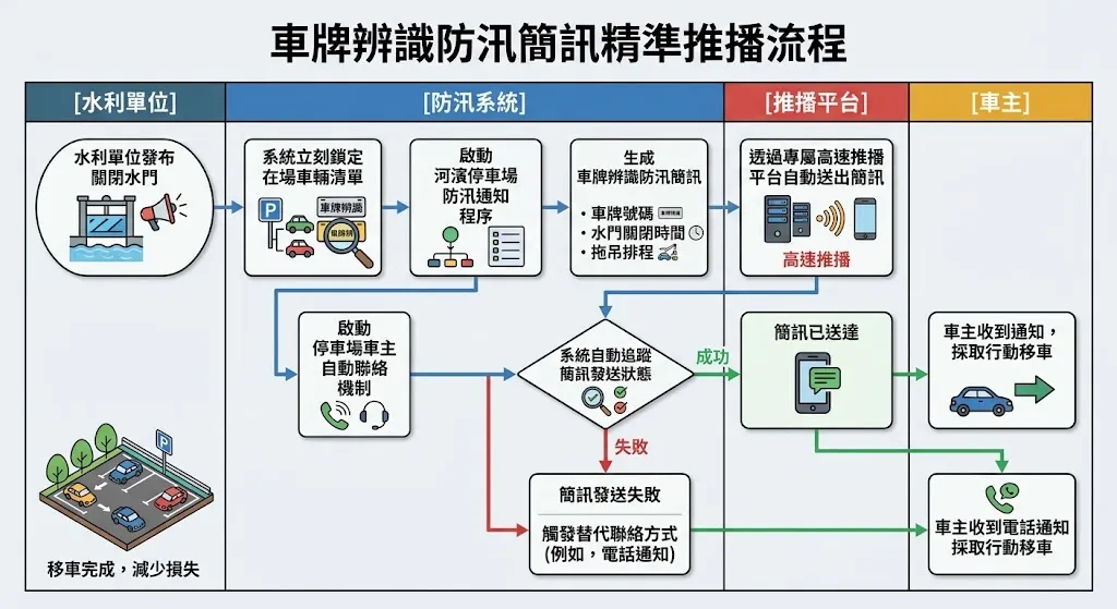車牌辨識防汛簡訊
