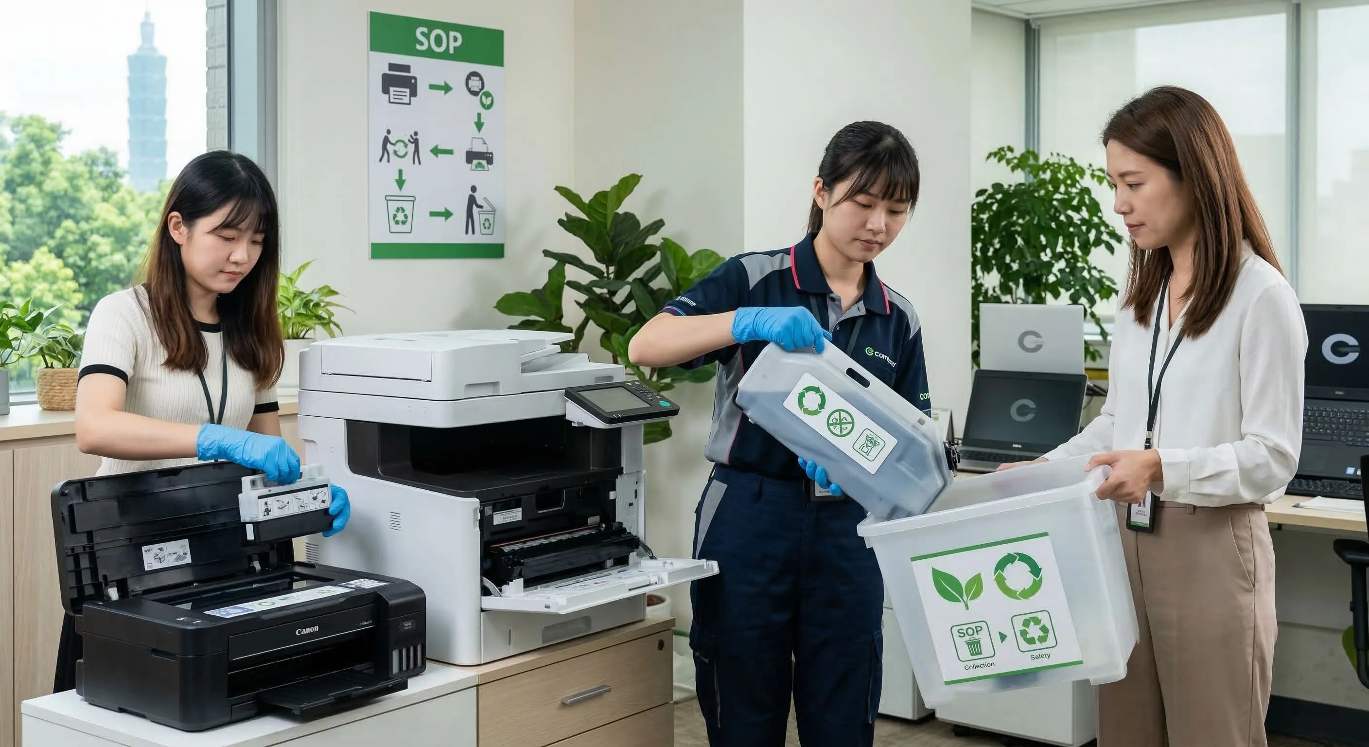 6-2綠色辦公的最後一哩路：印表機廢墨盒處理與碳粉回收機制