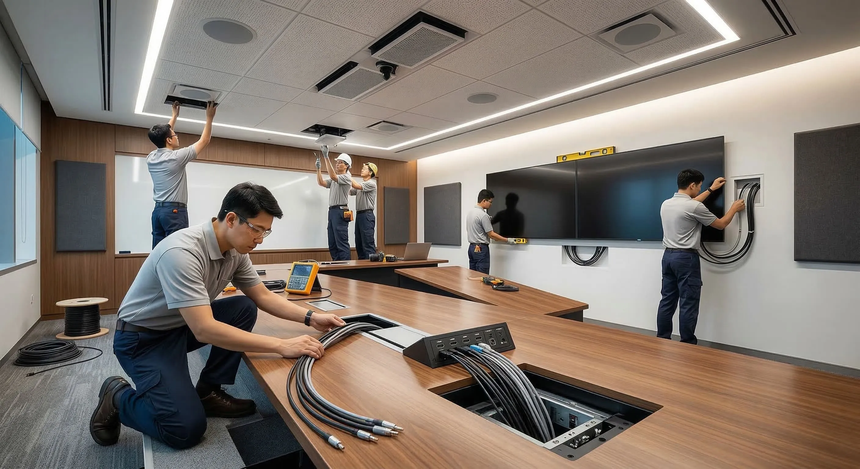 9-2聲學演算與隱藏佈線:會議室視聽設備施工的專業工法